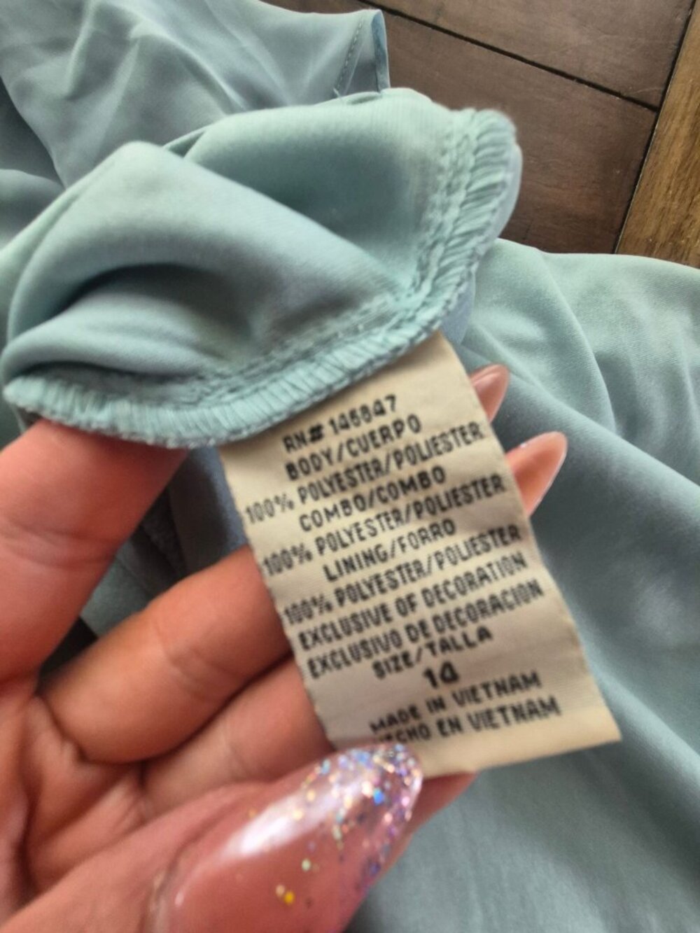 Light Blue Maya Brooke Embroidered Layered Dress Size 14 NWT - Picture 6 of 10